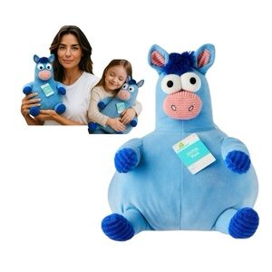 Blue and Pink Plush Stuffed Donkey Animal
